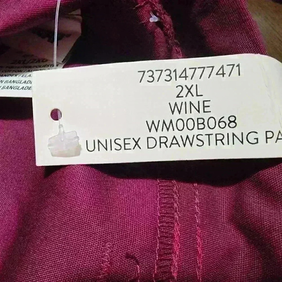 Unisex Scrubstar Core Essentials Scrub Pants with Drawstring Tie 2XL, 3XL Wine - Picture 7 of 13